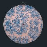 French toile de jouy pink and blue elegant dart board<br><div class="desc">French toile de jouy pink and blue.</div>