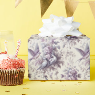 French Toile Fleurie Birds Wrapping Paper