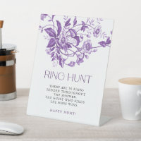French Toile Floral Bridal Shower Ring Hunt