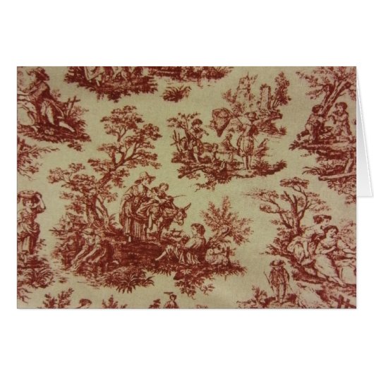 French Toile in Pink Cards (Front Horizontal)
