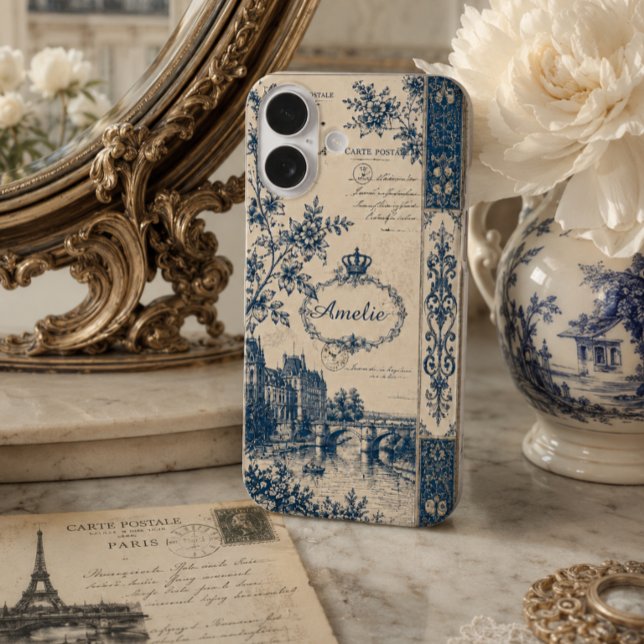 French Toile Monogram  Iphone Case (Creator Uploaded)