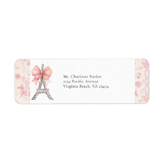 French Toile Paris Return Address Label
