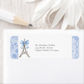 French Toile Paris Return Address Label