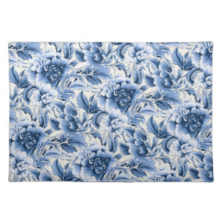 French toile & toile de Jouy. Blue. Cloth Placemat