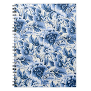 French toile & toile de Jouy. Blue. Notebook