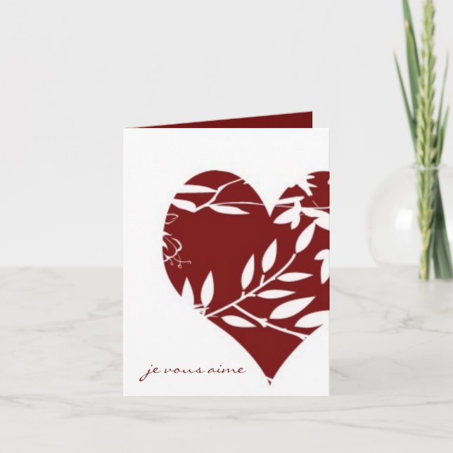 French Toile Valentine - I Love You (Formal) Holiday Card (Front)