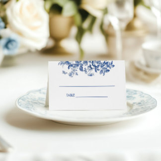 French Toile Wedding Table Name Place Card
