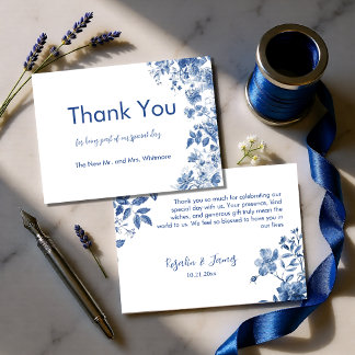 French Toile Wedding Thank You Note Card
