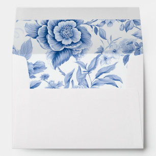 French Toile White Envelope with Return Address