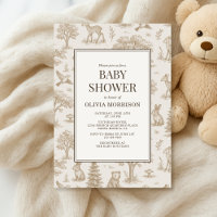 French Toile Woodland Animals Baby Shower