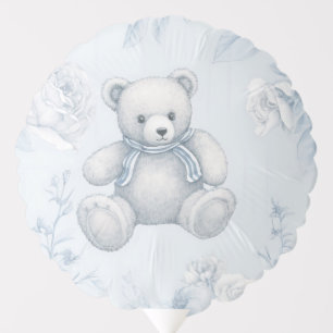French toilet paper with floral pattern and bear balloon