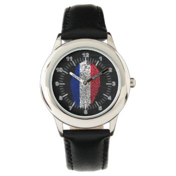 French Touch Fingerprint Flag Watch by Pir1900 at Zazzle