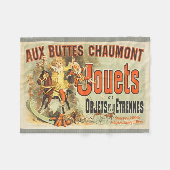 French Toy Joets Friends Vintage Poster   Fleece Blanket (Front (Horizontal))