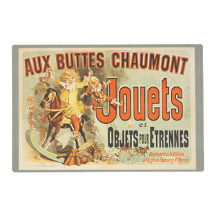 French Toy Joets Friends Vintage Poster Placemat
