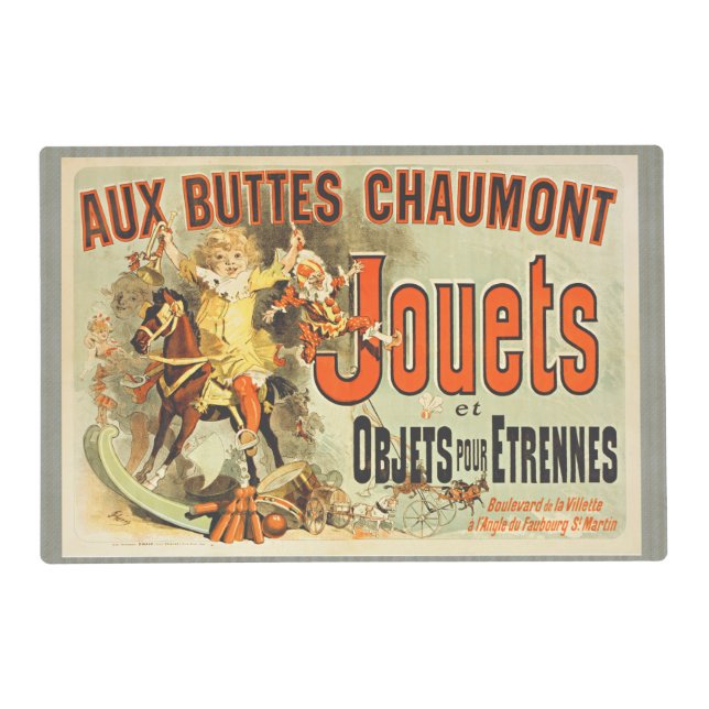 French Toy Joets Friends Vintage Poster   Placemat (Front)