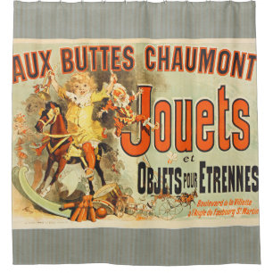 French Toy Joets Friends Vintage Poster Shower Curtain