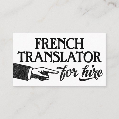 French Translator Business Cards _ Cool Vintage