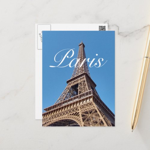 French Travel Paris Eiffel Tower Photo   Postcard