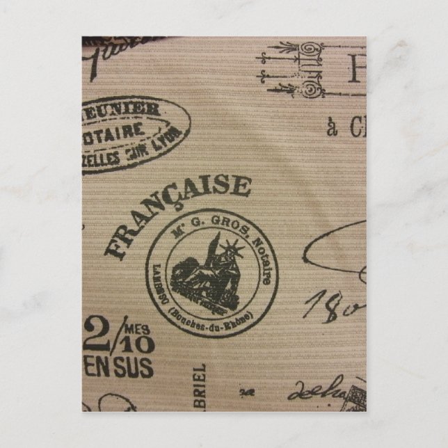 French Travel Stamps Postcard (Front)