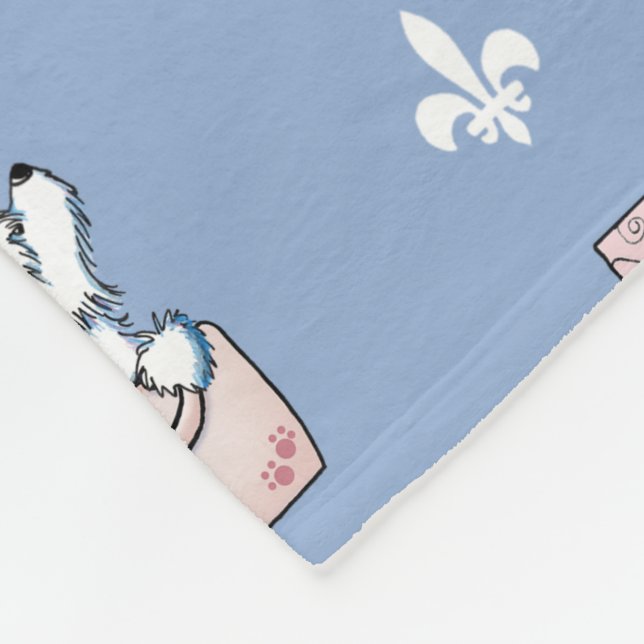 French Travel Westies KiniArt Fleece Blanket (Corner)