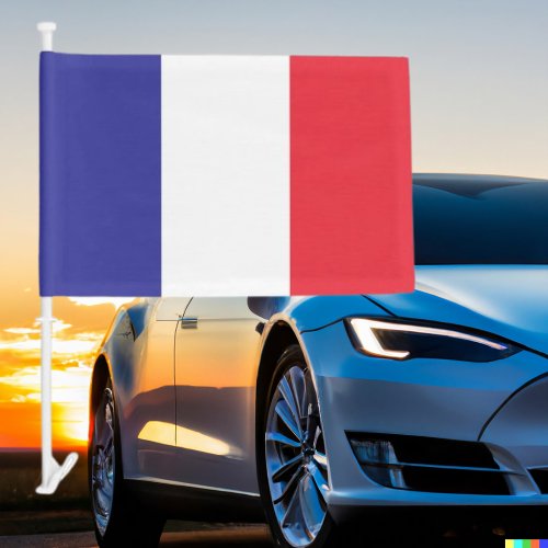 French Tricolor Blue White  Red Country Car Flag