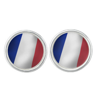 FRENCH TRICOLOR FLAG BLUE WHITE RED CUFFLINKS