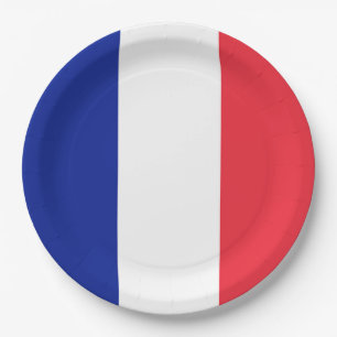 French Tricolor Flag Paper Plates