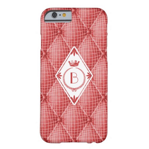 French Trompe Loeil Tufted Red Diamond Monogram Barely There iPhone 6 Case