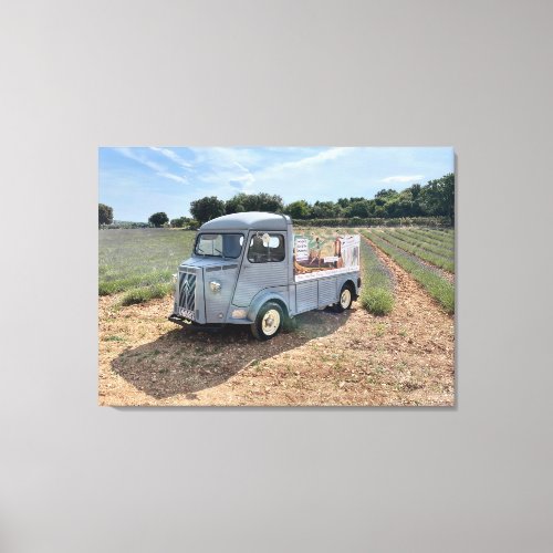 French Truck in Lavender Field Canvas Print