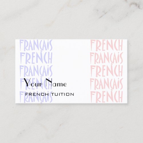French Tutor Business Cards
