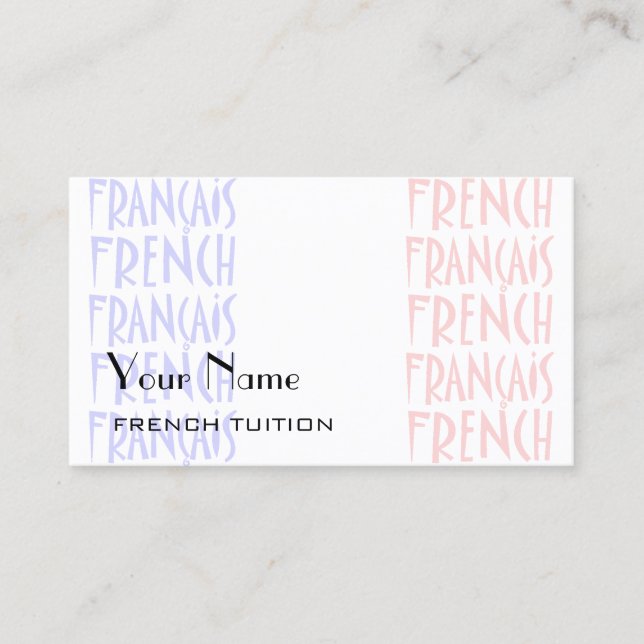 French Tutor Business Cards (Front)