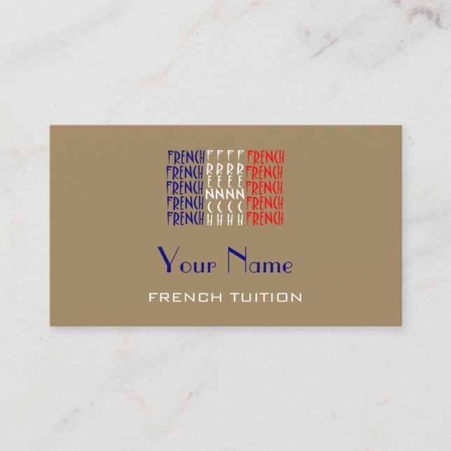 French Tutor Business Cards (Front)