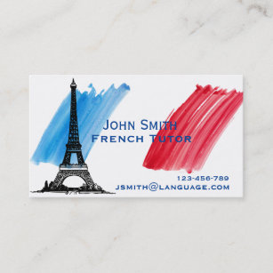 French Tutor French Teacher Business Card
