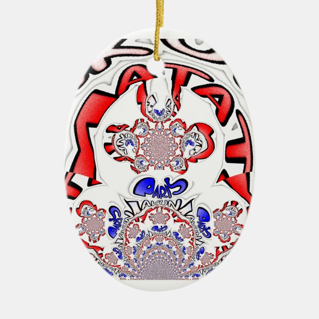 French Twist Hakuna Matata: Unique Cultural Blend  Ceramic Ornament (Front)