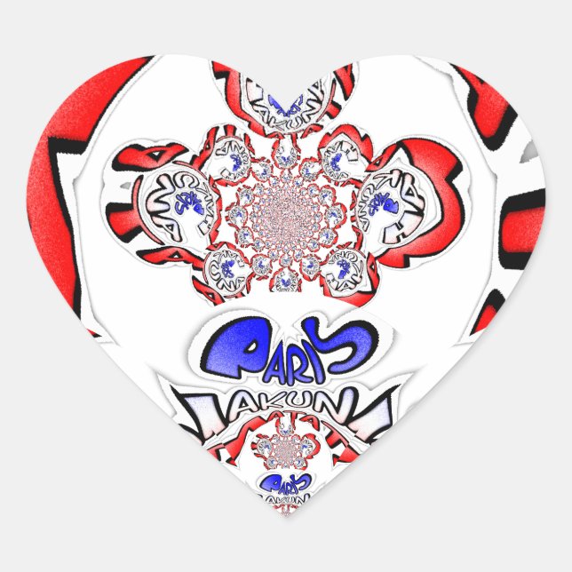 French Twist Hakuna Matata: Unique Cultural Blend  Heart Sticker (Front)