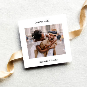 French Typewriter Joyeux Noël Christmas Photo Holiday Card