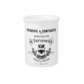 French Typography Pitcher by slcook52 at Zazzle