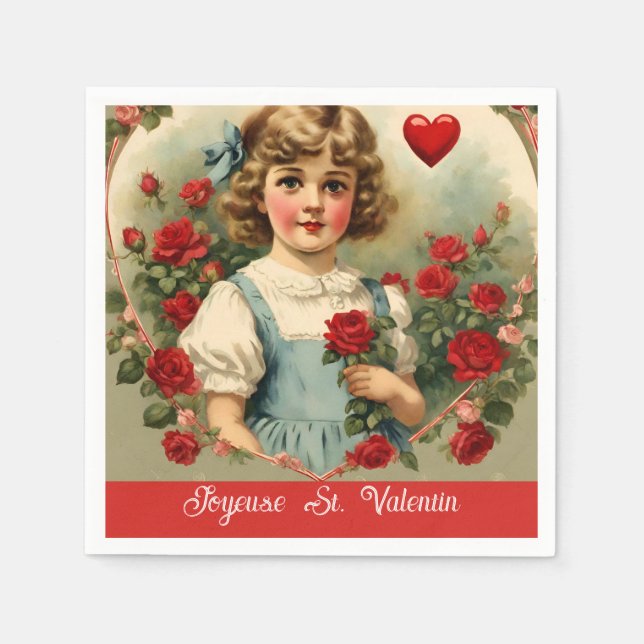 French  Valentine Day  Napkins (Front)