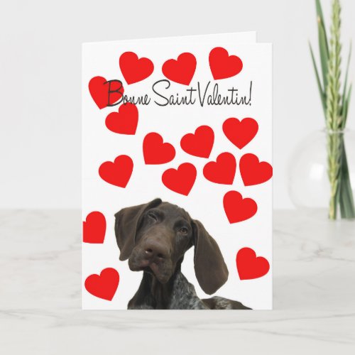 French Valentine Glossy Grizzly Valentine Holiday Card