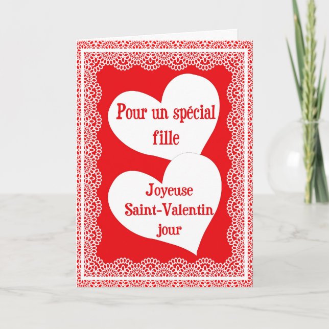 French Valentine's Day Card For Daughter (Front)