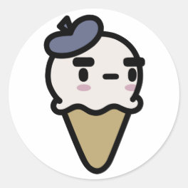 French Vanilla Icecream Classic Round Sticker