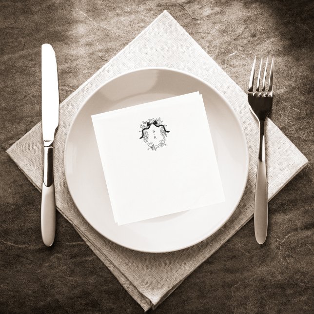 French Victorian Monogram Wedding Engagement Party Napkins (Creator Uploaded)