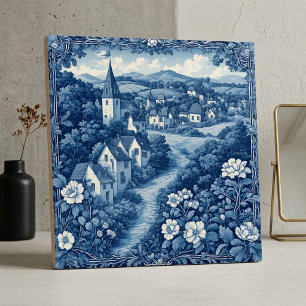 French Villa Deep Blue Overcast Pastoral Country Ceramic Tile