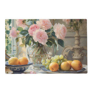 French Villa Flowers With Oranges Placemat