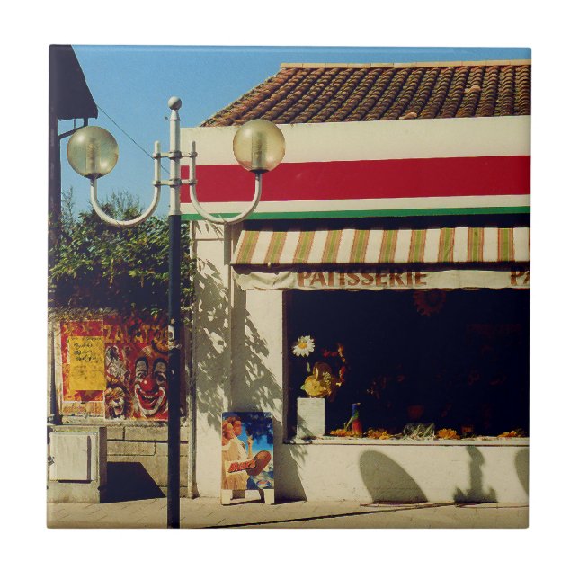 French Village Bakery Ceramic Tile (Front)
