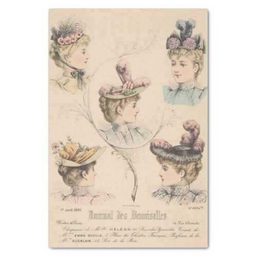 French Vintage Ad Victorian Paris Fashion Shabby  Tissue Paper