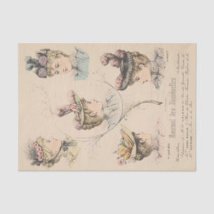 French Vintage Ad Victorian Paris Fashion Shabby Tissue Paper