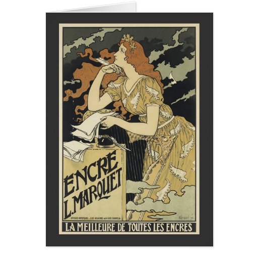 French Vintage Art Nouveau Greeting Card | Zazzle
