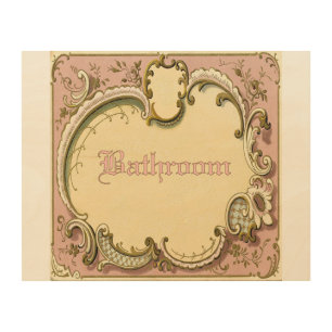 French vintage bathroom sign .