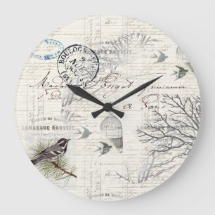 French Vintage Bird and Branch Wall Clock